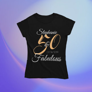 50 und Fantastisch Rosa Personalisierte Geburtstag T-Shirt