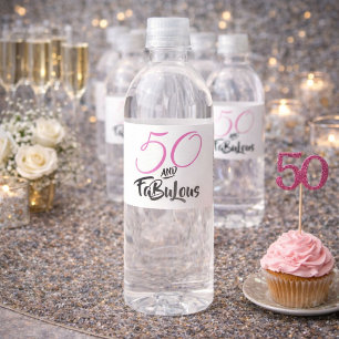 50 und fantastisch Rosa personalisierte Geburtstag Wasserflaschenetikett