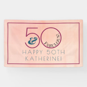 50 und Fantastisch Rosa Typografie Geburtstagsfeie Banner
