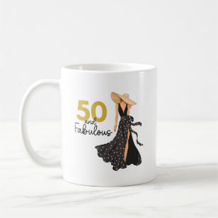 50 und fantastisch Schwarz und Gold Tasse