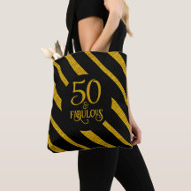50 und fantastisch schwarze und goldene Tüte