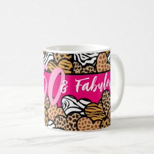 50 und fantastisch Stylisch Rosa Tierdruck Herzen Kaffeetasse