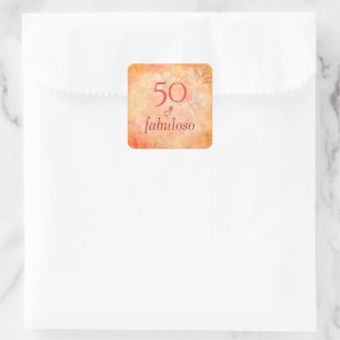 50 und fantastisch Vintage Rosa Rose Blumen Quadratischer Aufkleber