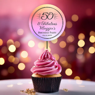50. und fantastische 50. Geburtstagsfeier  Runder Aufkleber