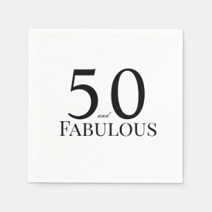 50 und fantastische schwarze Geburtstagsfeier Serviette