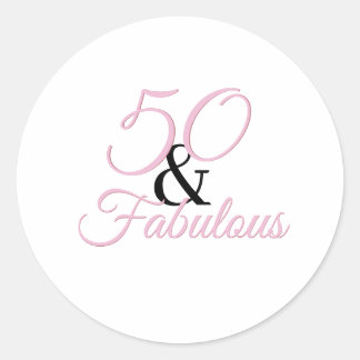 50. und fantastischer Geburtstag Pink Party Runder Aufkleber