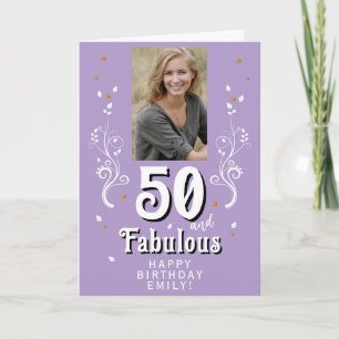 50 und fantastisches Laubwerk 50. Geburtstagsfoto Karte