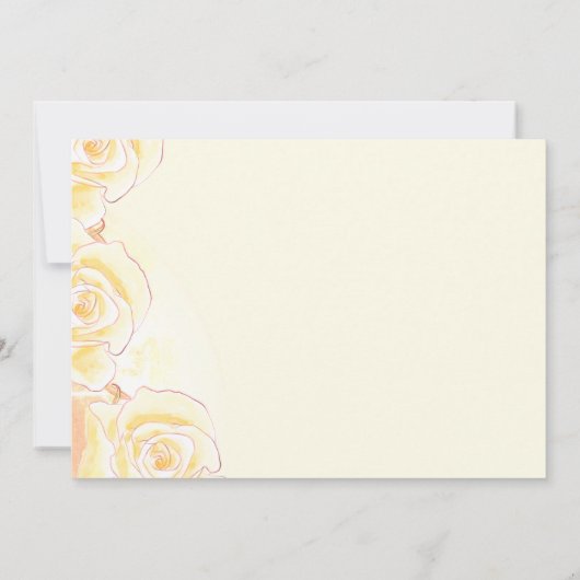 50 und fein gelbes Rosenschwarz Horizontal Einladung (Rückseite)