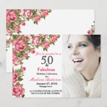 50 und Föulous Floral | 50. Geburtstagseinladungen