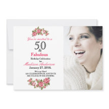 50 und Föulous Floral | 50. Geburtstagseinladungen