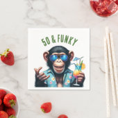 50 und Funky Sommeraffe 50. Geburtstag Serviette (Beispiel)