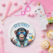 50 und Funky Summer Monkey 50. Geburtstag Pappteller (Party)