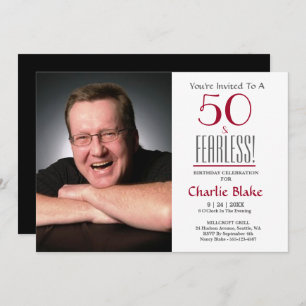 50 und Furchtlos! Foto 50. Geburtstagsparty Einlad Einladung
