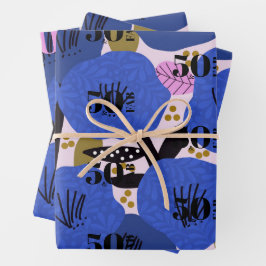 50 und Furnierpapier Flachblatt-Set von 3 Geschenkpapier Set