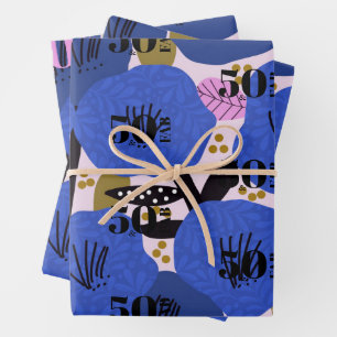 50 und Furnierpapier Flachblatt-Set von 3 Geschenkpapier Set