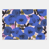 50 und Furnierpapier Flachblatt-Set von 3 Geschenkpapier Set (Vorderseite)