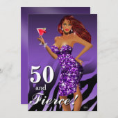 50 und heftige bezaubernde funkelnd Zebra-Bombe Einladung (Vorne/Hinten)