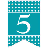 50 und herrliche türkisfarbene weiße Punkte Wimpelkette (Dritte Fahne)