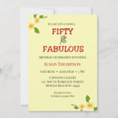 50 und lebhafter Gelbstreifen Einladung (Vorderseite)