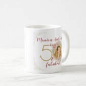 50 und Name des fabelhaften Fotos Wasserfarbe Kaffeetasse (VorderseiteRechts)