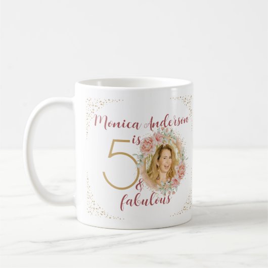 50 und Name des fabelhaften Fotos Wasserfarbe Kaffeetasse (Links)