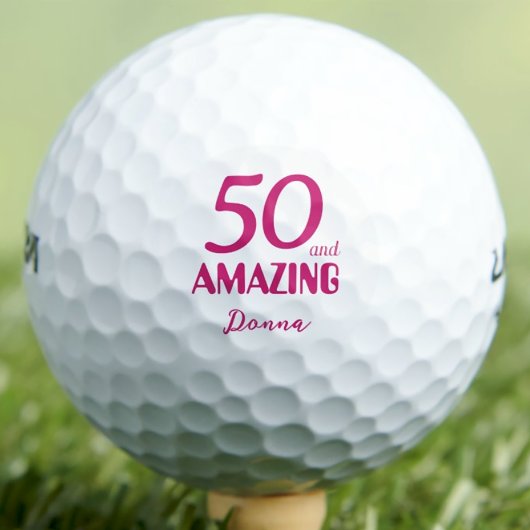 50 und Phantastisch Tante Geschenk - Rosa 50. Gebu Golfball