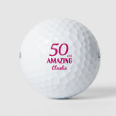 50 und phantastische Golfbälle 50. Geburtstag rosa (Vorderseite)