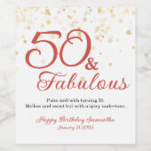 50 und prächtige 50. Geburtstagsparty Weinsiegel Weinetikett (Einzelnes Label)