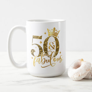 50 und prächtige Goldschimmer Geburtstag Kaffeetasse