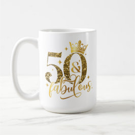 50 und prächtige Goldschimmer Geburtstag Kaffeetasse