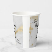 50 und prächtiger goldgrauer Marmor mit schwarzem Pappbecher (Rechts)