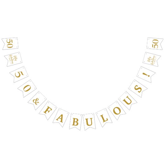 50 und prächtiges weißes Gold Wimpelkette (Alle)