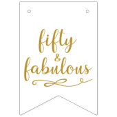 50 und prächtiges weißes Gold Wimpelkette (Zweite Fahne)