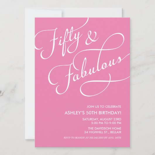 50 und vorzügliche Einladungen (Vorderseite)