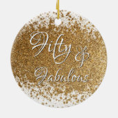 50 & üppig über geplattelte Imitate Goldfolie Keramik Ornament (Hinten)