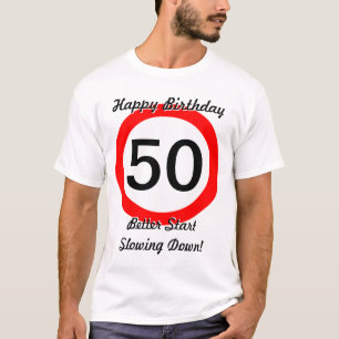 50. Verkehrsschild-Höchstgeschwindigkeit des T-Shirt