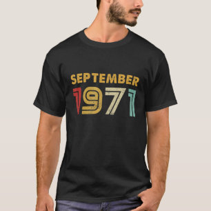 50. Vintag Geburtstag September 1971 Retro Birthda T-Shirt