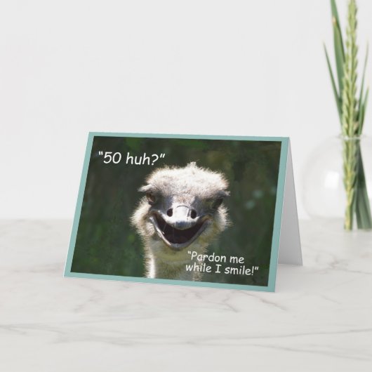 "50, was?" Birthday-lächelnder Strauß Karte (Vorderseite)