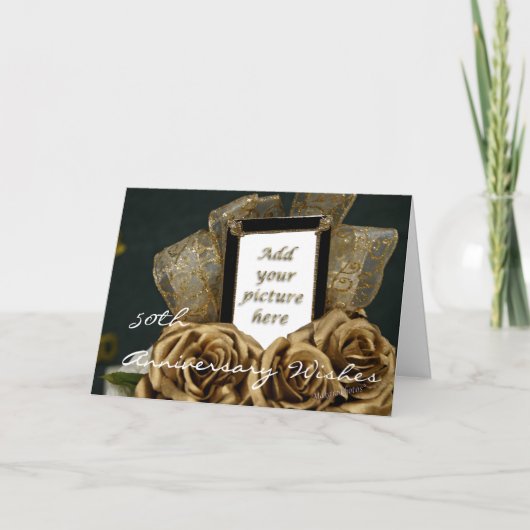 50. Wedding Anniversary Card anpassen Karte (Vorderseite)
