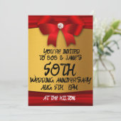 50. WEDDING GOLD CUSTOM ELEGANTE EINLAGEN EINLADUNG (Stehend Vorderseite)