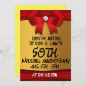 50. WEDDING GOLD CUSTOM ELEGANTE EINLAGEN EINLADUNG (Vorne/Hinten)