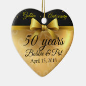 50. Wedding Gold Jubiläum Heart Foto Ornament (Rechts)