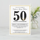 50. WEDDING JAHRESZEITEN - Stilgold INVITES Einladung (Stehend Vorderseite)