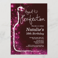 50. Wein Geburtstag Alter bis Perfektion Rosa Glit