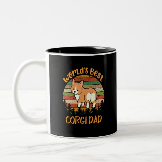 50 Weltbester Corgi-Vater Zweifarbige Tasse (Links)