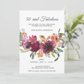 50. Wildblume Geburtstag Einladung (Stehend Vorderseite)