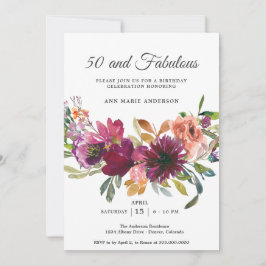 50. Wildblume Geburtstag Einladung