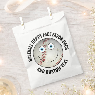 50 x Custom Baseball Party BLAUE EYES Happy Face Geschenktütchen