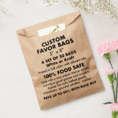 50 x Custom Personalisiert Kraft Fevor Bags Geschenktütchen (Versiegelt)