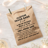 50 x Custom Personalisiert Kraft Fevor Bags Geschenktütchen (Ausgeschnitten)